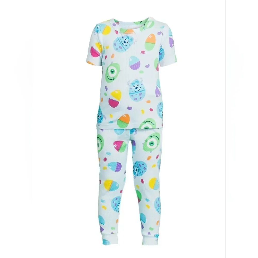Nwt Unisex Boy or Girl Monster's Inc. 100% Cotton Easter Pajama set